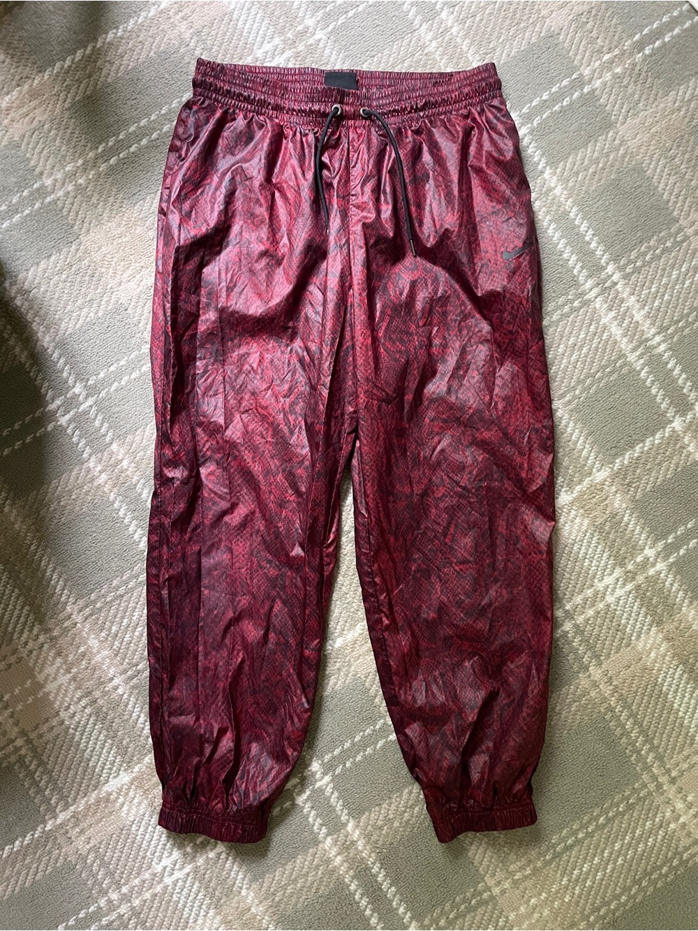 Nike red python print windbreaker joggers L